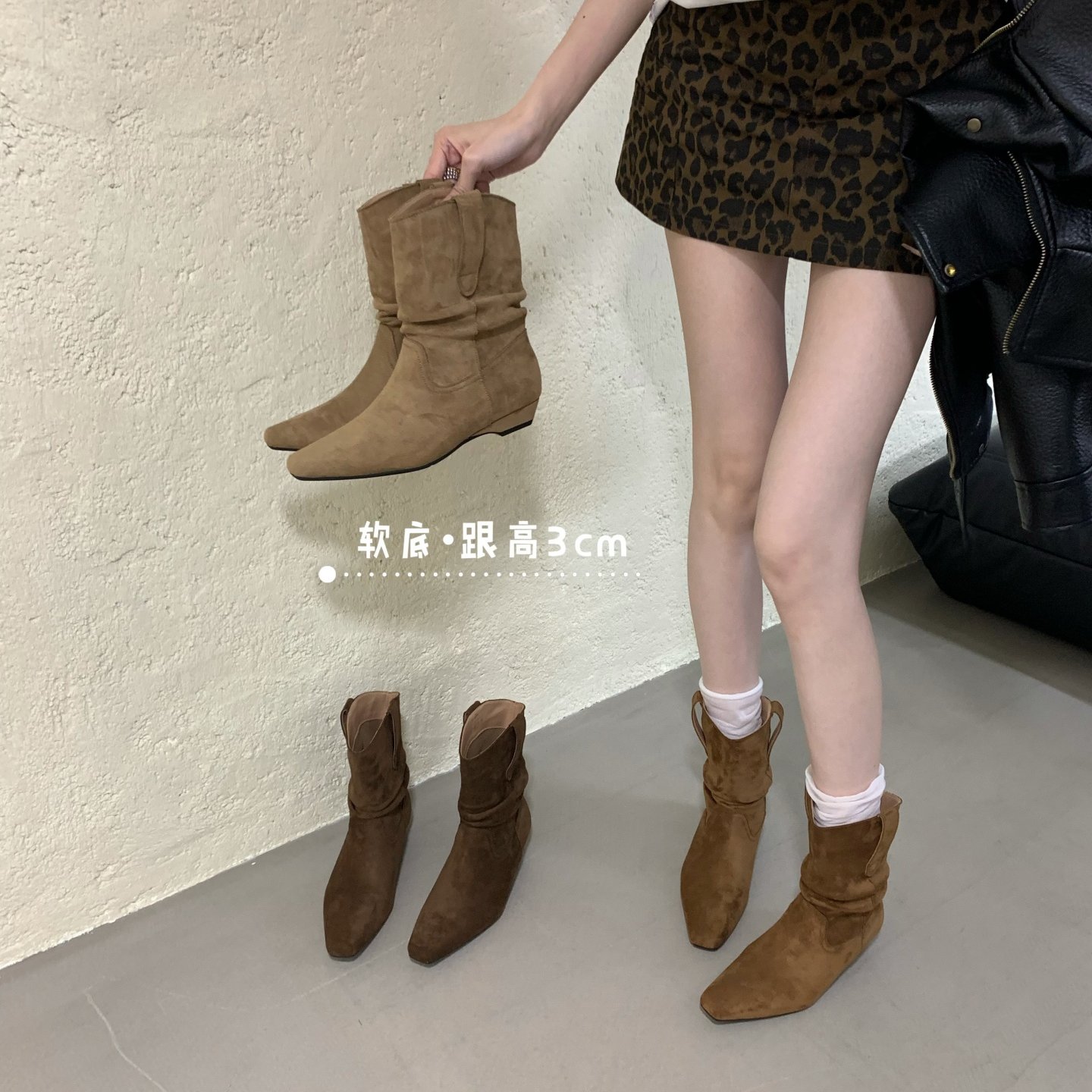 ALILOVERS复古绒面短筒