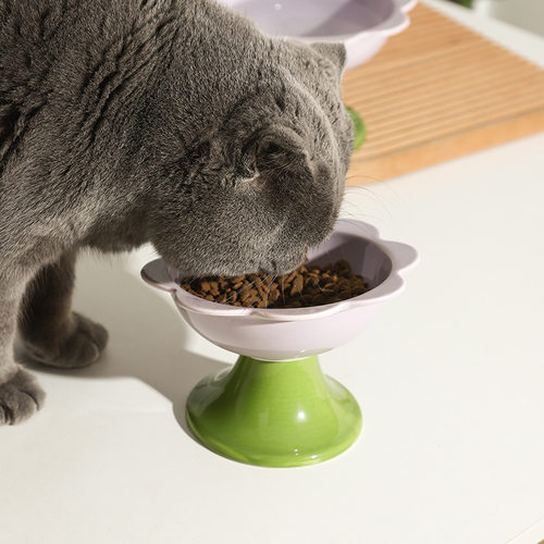 陶瓷猫碗粮食碗喝水碗防黑下巴猫