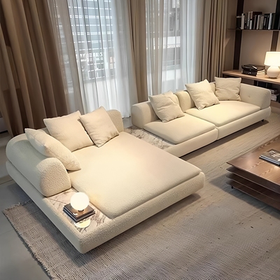 新款现代轻奢转角布艺沙发设计师大户型客厅意式极简直排月亮沙发