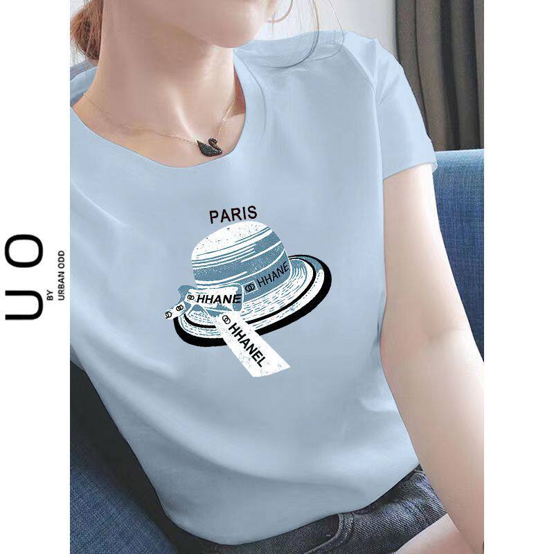 纯棉女士短袖T恤女夏装新款通勤大码洋气百搭时尚韩版上衣服女ins