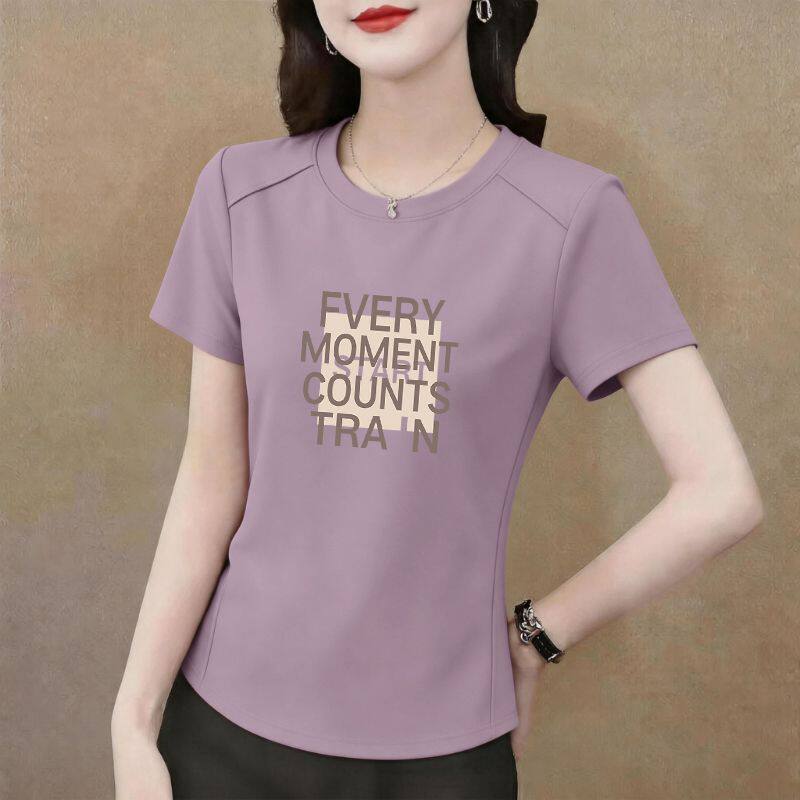 精品纯棉短袖T恤女夏季女装半袖设计感时尚遮肚子韩版遮肉上衣服