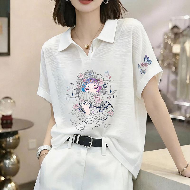 夏季竹节棉短袖T恤女宽松大码