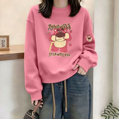 纯棉短款长袖卫衣女春秋宽松
