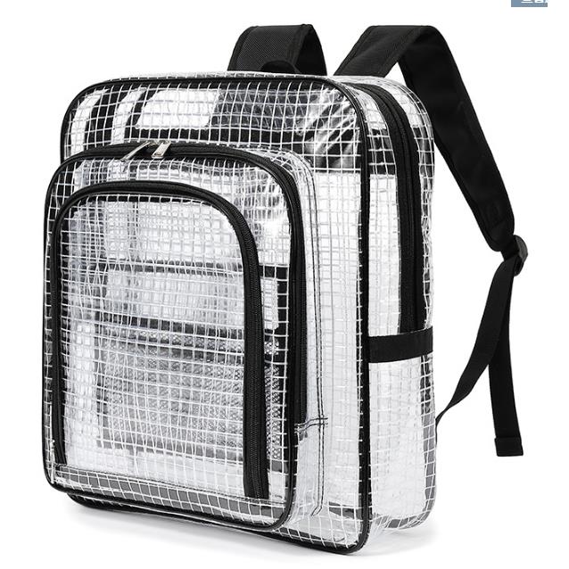 PVC洁净无尘净化车间防静电透明网格斜挎双肩腰包电脑包公文包