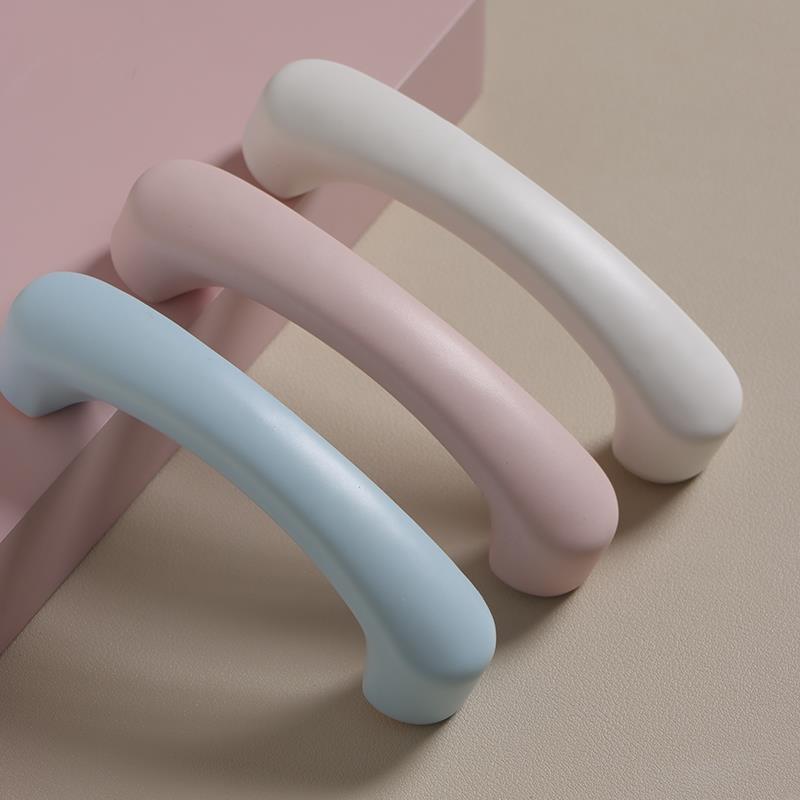 可比兔96孔距抽屉把手双孔儿童房衣柜长拉手柜门彩色陶瓷创意可爱