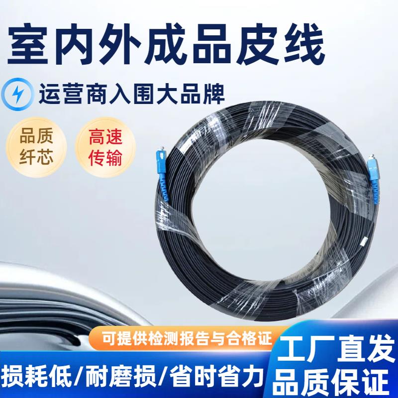国标电信级皮线光纤单模单芯双芯室内室外跳线成品线SC光纤监控线
