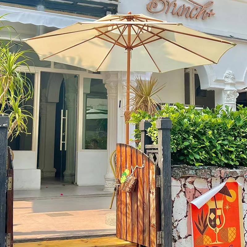 户外遮阳伞网红庭院休闲 伞别墅民宿双顶遮阳伞一楼小院露天遮阳