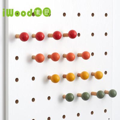 木目iwood 15mm圆孔洞洞板配件挂钩彩色火柴棍 白色圆头插棍棒杆