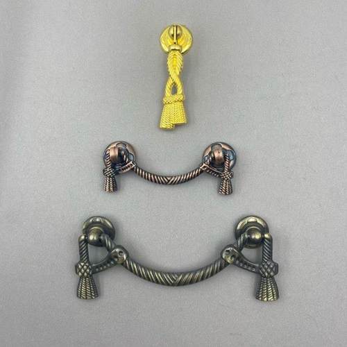 人气锌合金仿古吊坠拉环金色青铜柜门抽屉拉手家具衣柜门安装把手