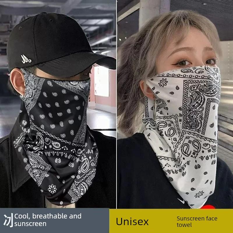 采购产品女性挂耳防晒面罩，全脸遮阳伞，驾驶颈部保护，自行车面