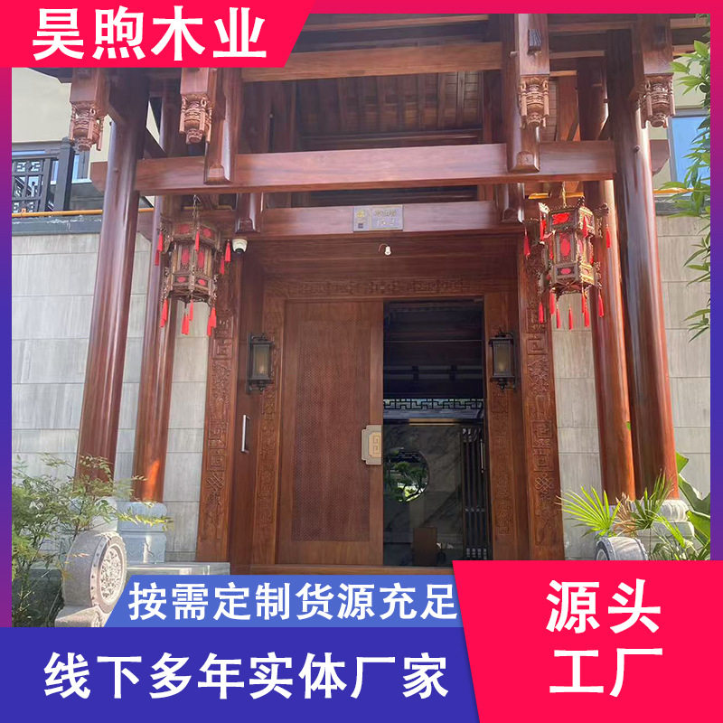 实木加拿大铁杉原木户外建筑桑拿房光波房浴桶室内装修
