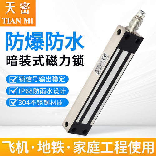 350KG防爆挂装防水磁力锁 500KG带反馈延时门禁防火门防爆磁力锁