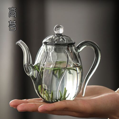 功夫茶迷你小茶壶烟灰色全泡茶壶茶水分离手把壶单壶小号精致