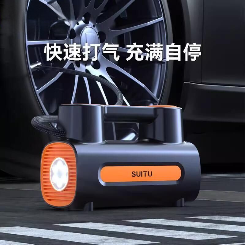 载充气泵式轿轮胎打气泵筒带表汽压