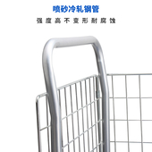 小推车带围栏手推货周转车护栏平板拖车围栏框网架车静音