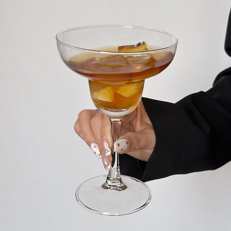 玛格丽特杯水晶杯酒吧鸡尾酒杯玻璃杯子高脚杯香槟杯网红气泡酒杯