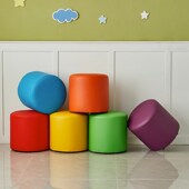 儿童早教中心幼儿园小矮凳等候区休息软包沙发凳