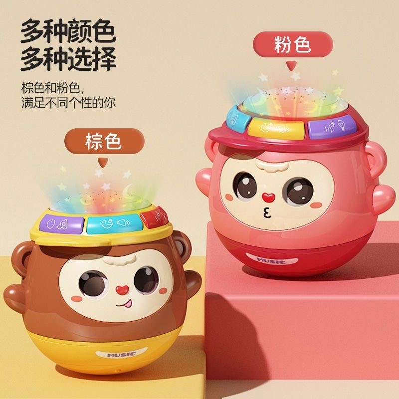 儿童倒翁手拍鼓婴幼儿益智早教月宝宝音乐灯光拍拍鼓