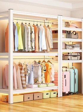 挂衣架放式多层货架卧室落地衣架出租房公寓组装衣帽架