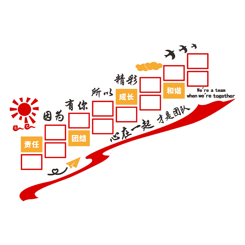 办公室文化照片墙展示励志墙画标语立体公司楼道布置装饰