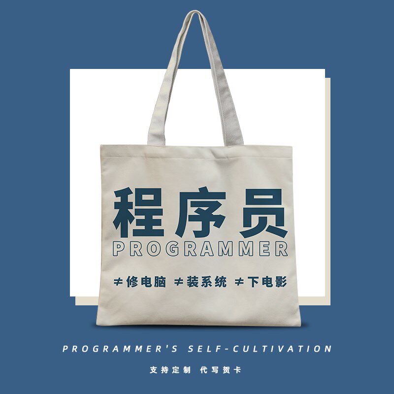 程序员等于修电脑帆布包码农上班春夏通勤包挤公交地铁布