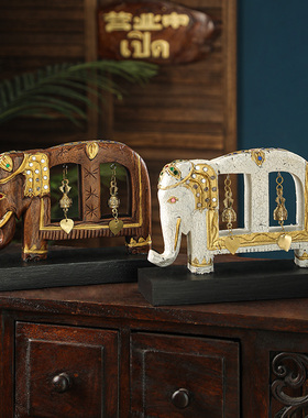 异丽东南亚风格家居泰国大象实木木泰式风情创意装饰