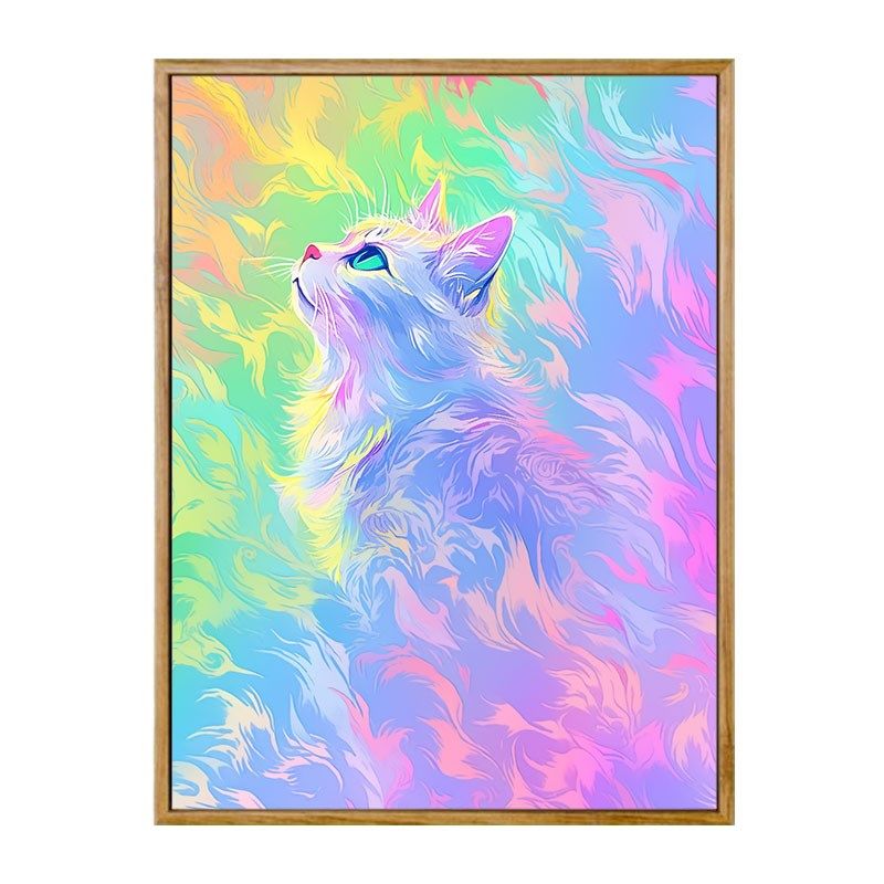 抽象猫 佳彩天颜数字油画填充填色手工手绘级感饰画