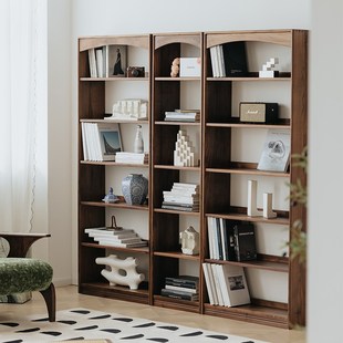 物应拱桥书柜实木客厅满墙书架落地自由架