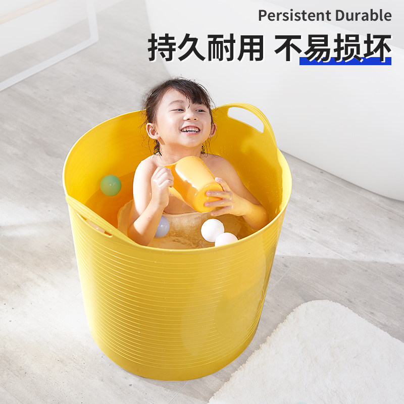 大号儿童坐浴桶塑料洗澡桶泡澡桶软胶宝宝浴盆洗澡盆沐浴桶加。