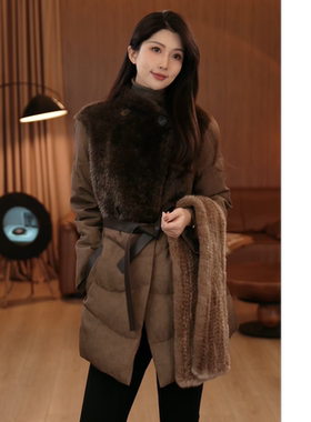 VITALITY COCO【优雅入冬】国标90白鹅绒+拉贡羊毛皮一体鹅绒外套