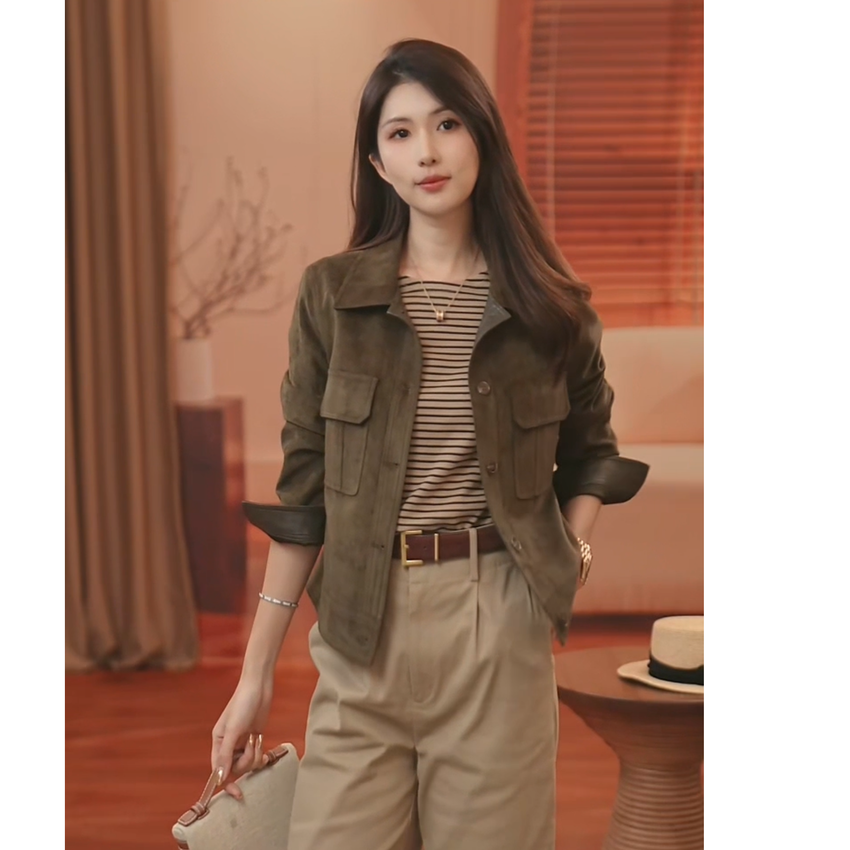 首秀VITALITY COCO 【老钱猎装】25秋设计短款复古皮衣短外套2426