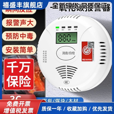 一氧化碳报警器家用检测仪煤烟煤炭柴暖二氧化碳煤气露营CO探测器