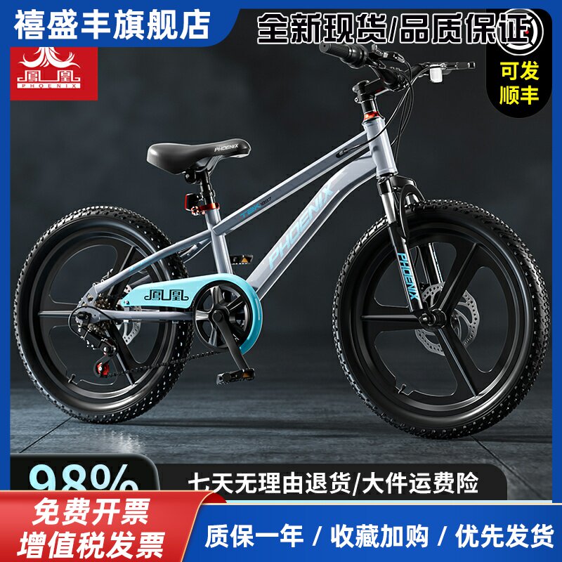 凤凰儿童自行车男女孩6-8-10到12-15岁小孩2025新款变速山地单车