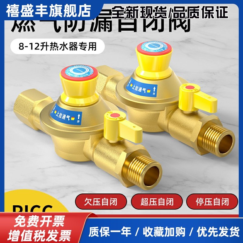 天然气自闭阀家用自动切断关闭热水器漏气管道燃气灶液化气安全阀