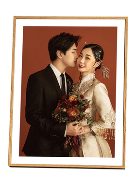 婚纱照艺术水晶摆台洗相片做成相框窄边一体情况照片级