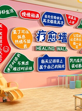 治疗愈空间心理咨询室布置灵驿站装饰挂图辅导文化纸画