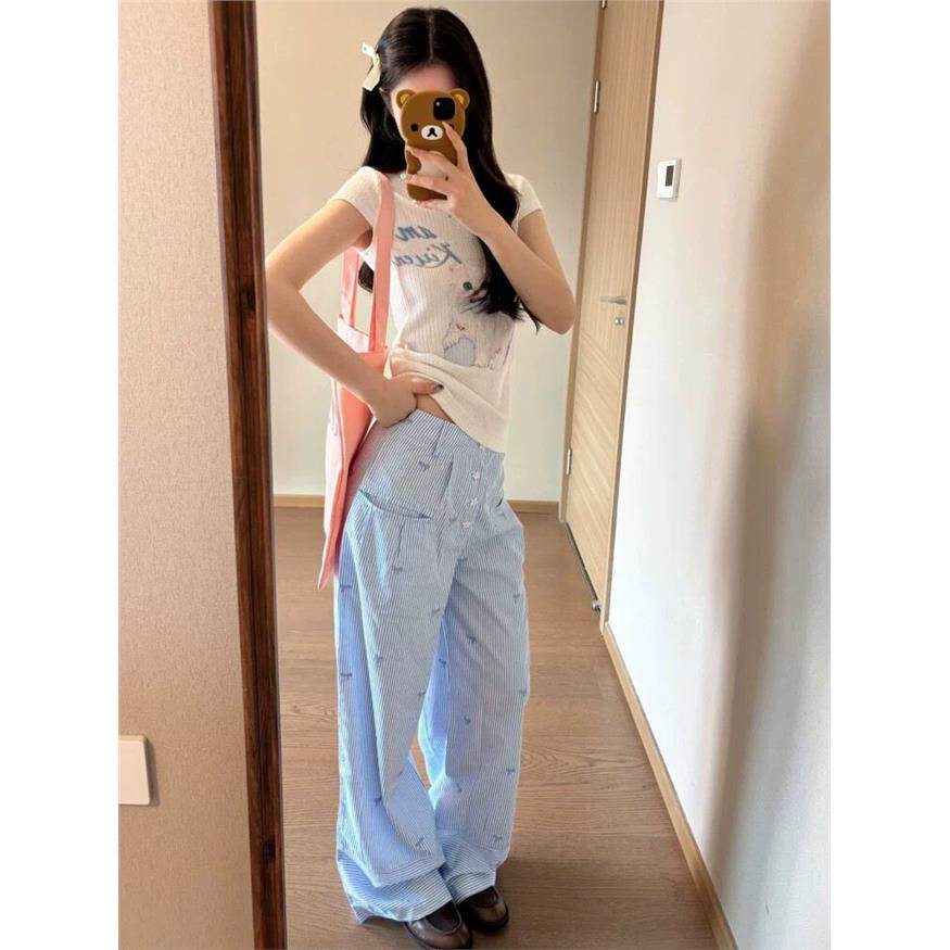 可爱休闲运动套装女夏季学生宽松显瘦韩版时尚短袖长裤减龄两件套