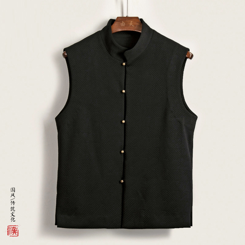 云梦集中国风男装立领男士无袖中式马甲