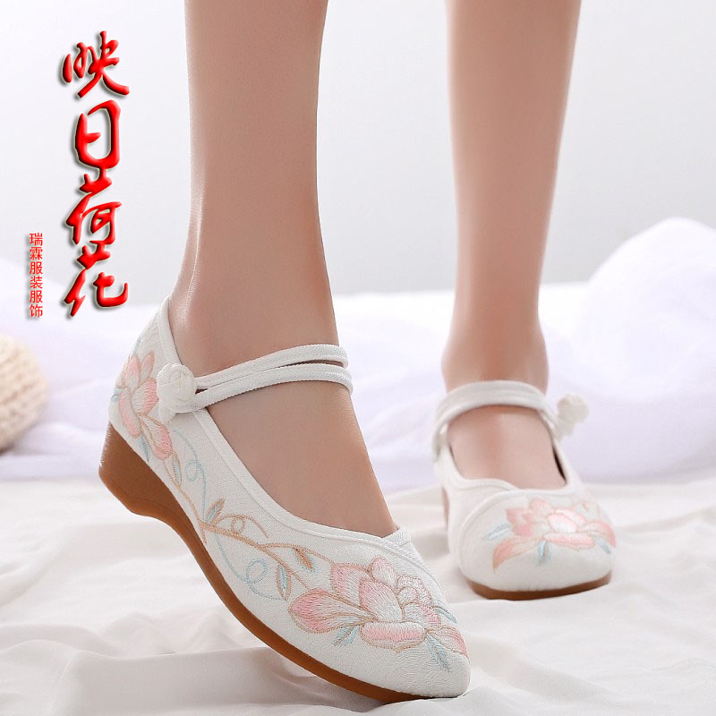 云梦集正品汉服绣花鞋女禅意茶艺师古琴古筝演出舞蹈鞋复古中国风