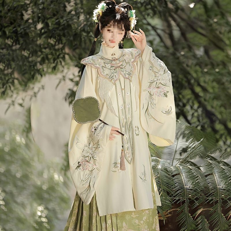 云梦集原创汉服女【知花意】明制立领长衫刺绣云肩马面裙春秋款