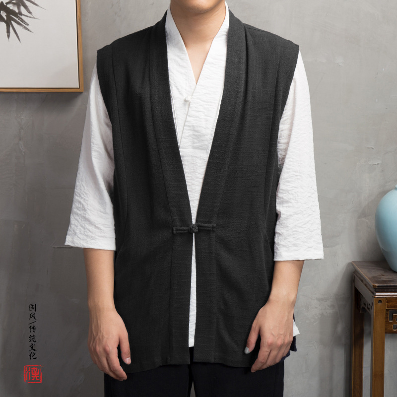 云梦集秋冬新款中国风男装男士汉服马甲