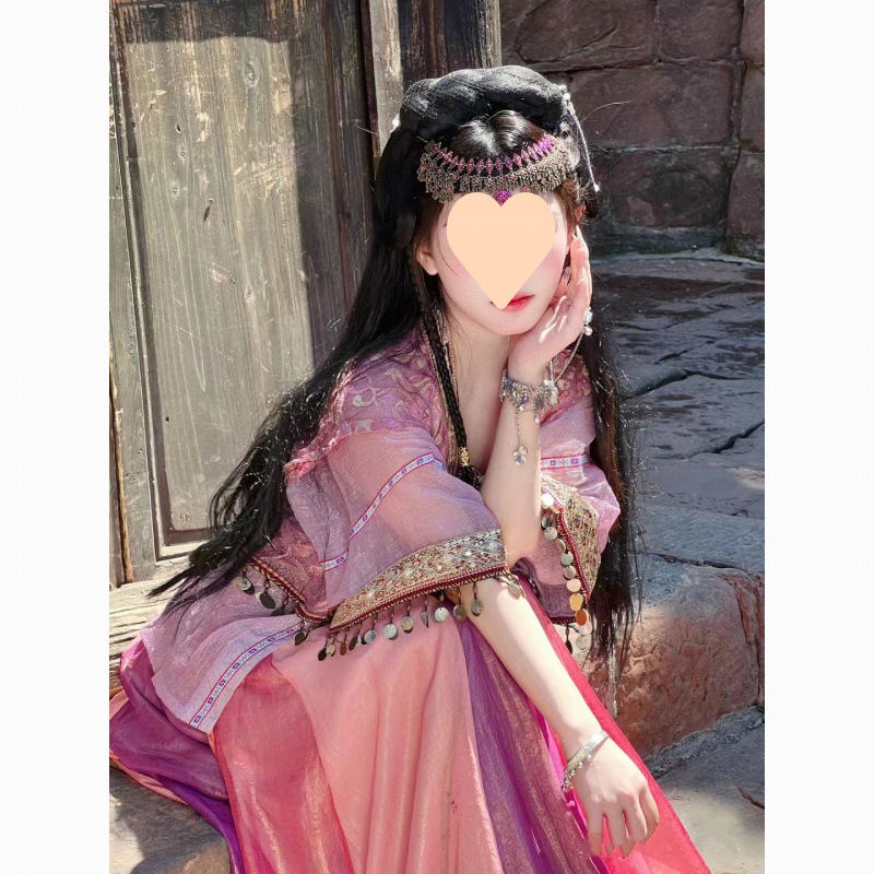 云梦集敦煌风汉服女哈尼异域风情西域大漠公主西双版纳傣族拍照服