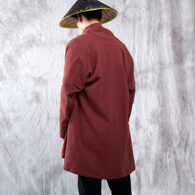 云梦集秋冬新款男装中国风中长款男士风衣外套