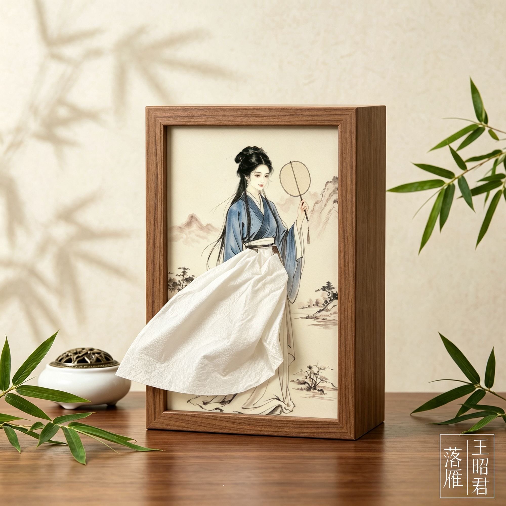 新中式抽纸盒古风仕女创意裙摆纸巾盒酒店民宿高级家用国风纸巾盒