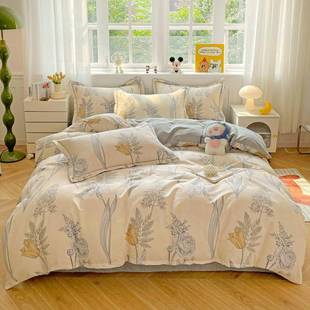 加厚全棉磨毛四件套喷气印花纯棉 直播热款 直销 柔软 畅销时尚