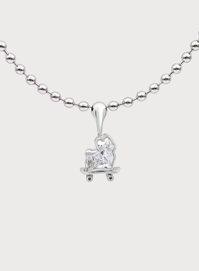 ICEWALD真冶定制专拍宠物18K金全钻石吊坠小狗项链培育钻生命钻石