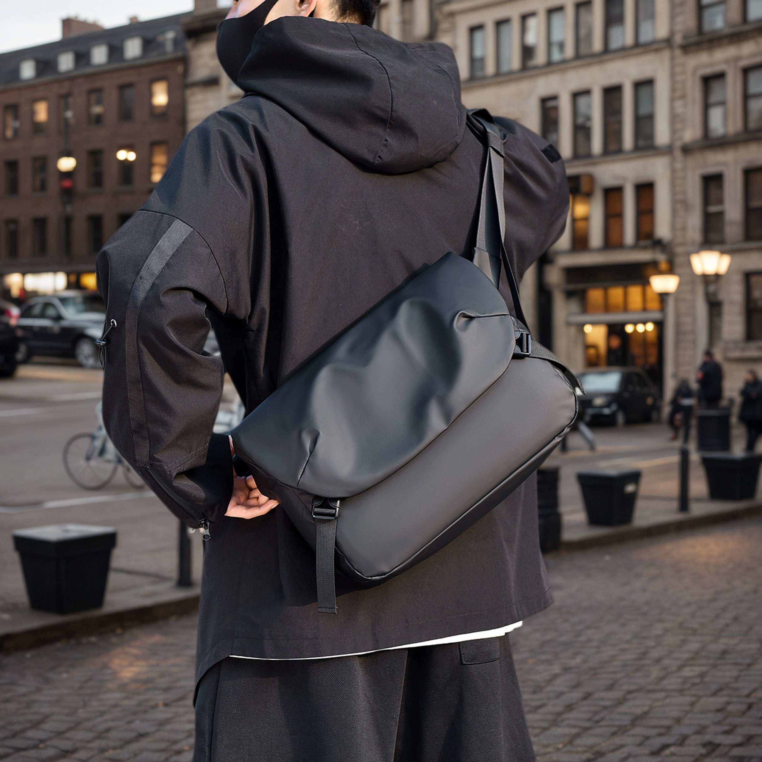 歌岸2025新款单肩背包黑色通勤多功能男士大容量斜挎包轻便男包潮,箱包皮具/热销女包/男包,男士包袋,淘宝优惠券,粉丝福利购,淘宝优惠卷