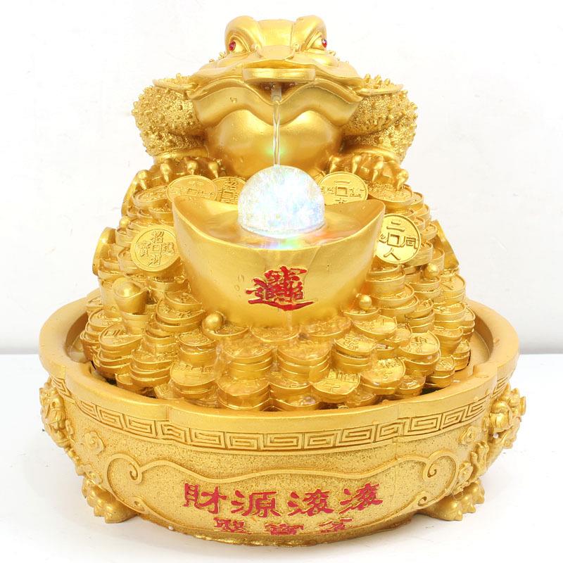 新款创意金蟾树脂工艺品招财进宝流水喷泉家居摆设产品厂家