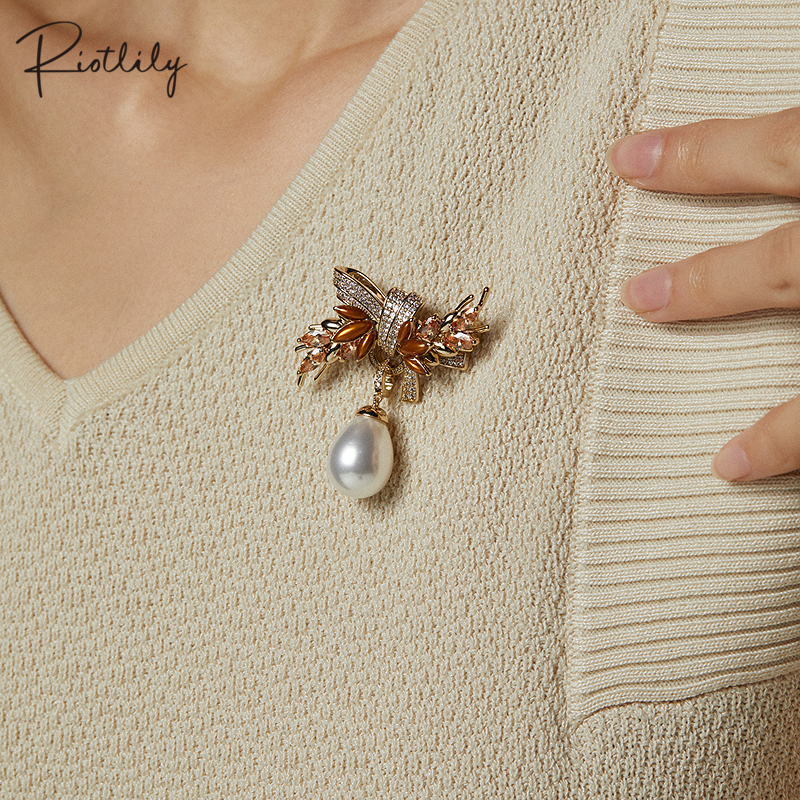Riotlily/艾特里里金穗初秋系列胸针送女友圣诞礼物