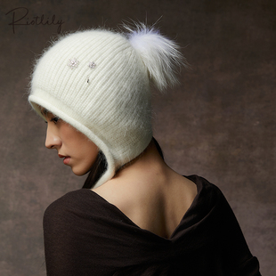 Riotlily/艾特里里冬日序曲系列雪花兔毛帽子送女友2026礼物